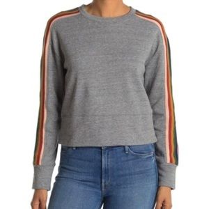 |Madewell| Rainbow Stripe Crop Sweater, L